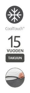 25cm ja 30cm paksuissa Firm -patjoissa on CoolTouch -teknologia joka pitää patjan päällisen viileänä ja imee itseensä ylimääräisen lämmön. Lisäksi patjassa on helposti irrotettavissa pesua varten irroitettava päällinen.